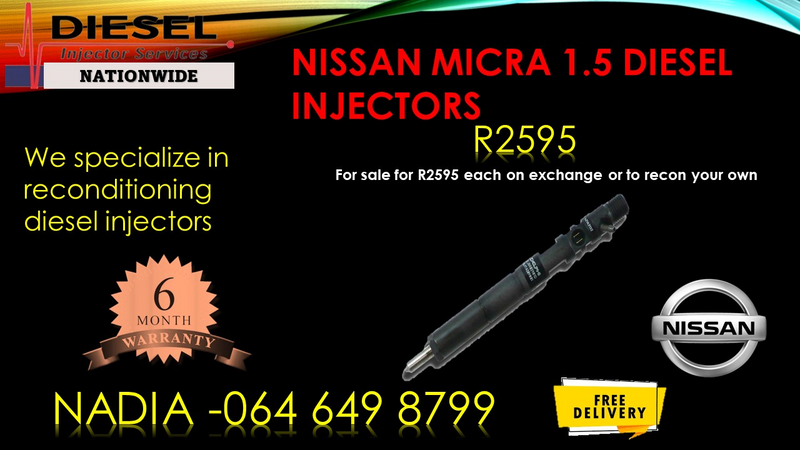 Nissan Micra diesel injectors for sale on exchange or to recon 6 months warranty