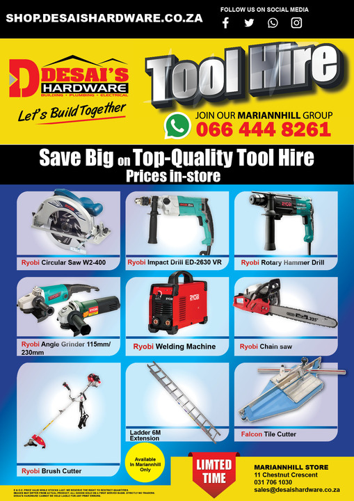 Desai&#39;s Hardware Tool Hire