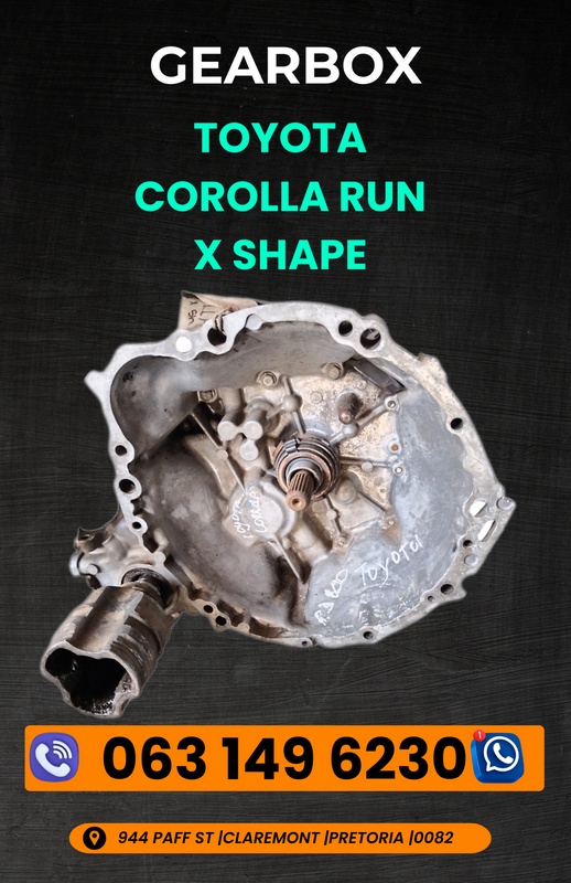 Toyota corolla run x shape gearbox R3500 Call or WhatsApp me 063 149 6230