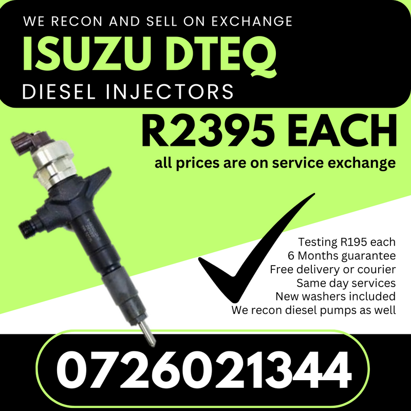 Isuzu Dteq diesel injectors for sale