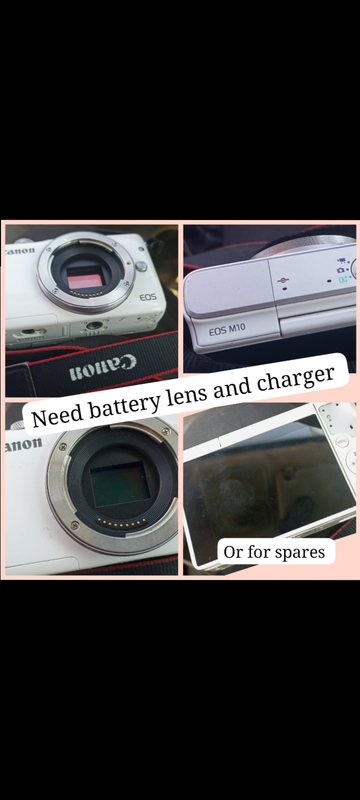 Canon EOS M10 camera selling for spears no battery and lens
