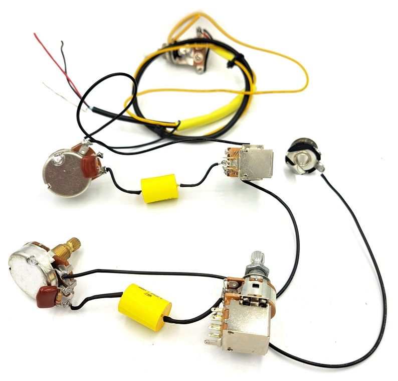 Pre-wired Electronics for Les Paul, SG or similar with 2V2T with Push Pull Pots