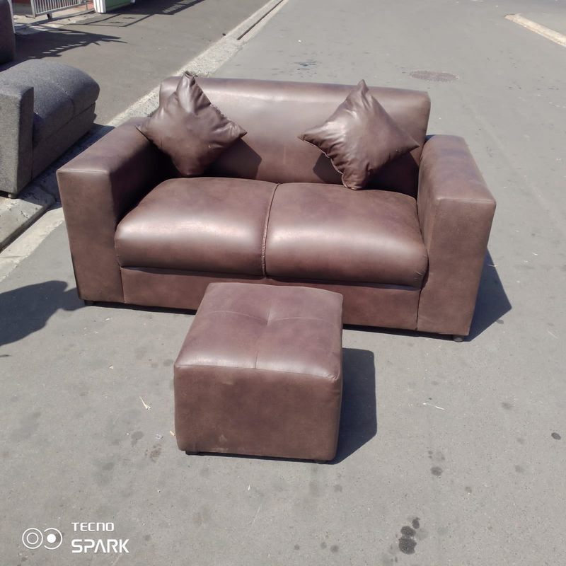 2 seater couch with ottoman