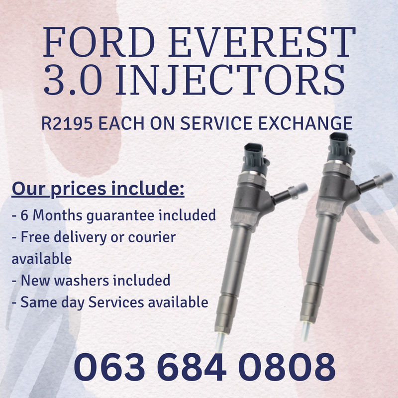 FORD EVEREST 3.0 DIESEL INJECTORS FOR SALE WITH WARRANTY