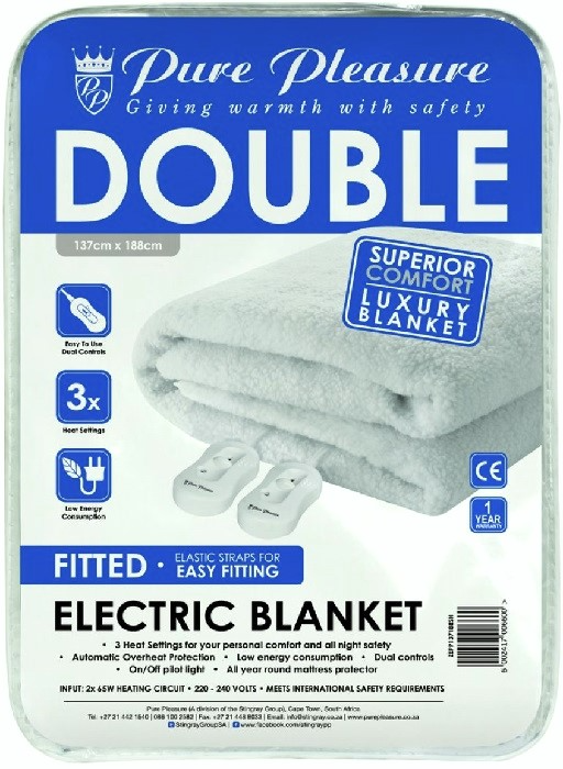  PURE PLESSURE: SHERPA FITTED ELECTRIC BLANKET WITH ELASTIC- ALL YEAR-ROUND MATTRESS PROTECTOR.