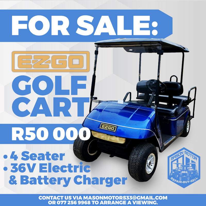 Blue EZGO 4 Seater Golf Car