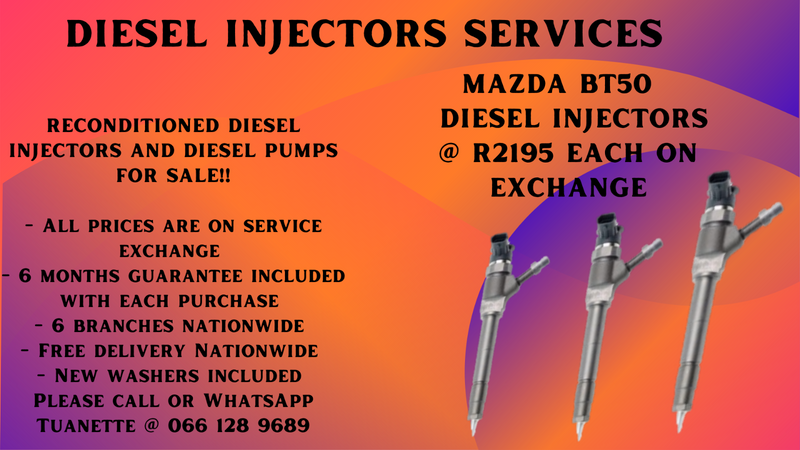 MAZDA BT50 DIESEL INJECTORS FOR SALE ON EXCHANGE OR TO RECON YOUR OWN