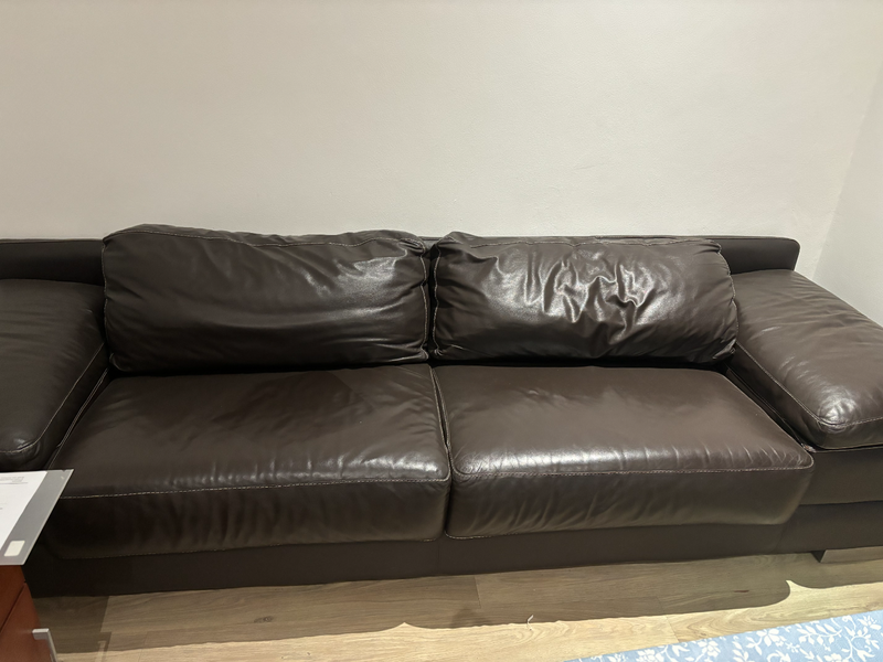 Genuine leather 3 seater Motani design couch, 1 piece