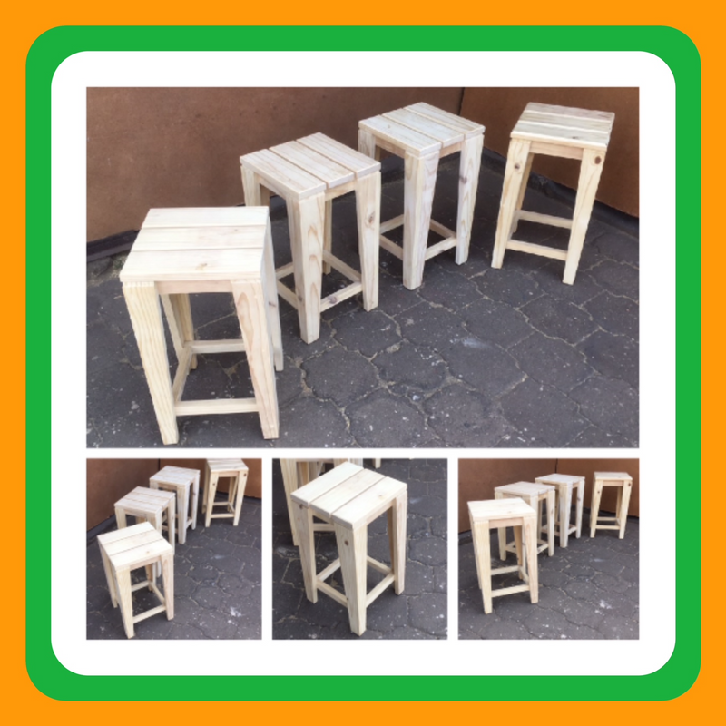 Bar   stool Cottage series 330 square (medium) - Raw