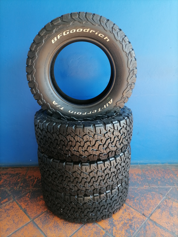 Brand new BF Goodrich All-Terrain tyre set available for immediate purchase.