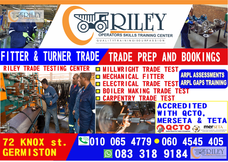 TRADE TEST PREPARATIONS AND BOOKING, DIESEL MECHANIC, MILLWRIGHT, ELECTRICAL TRADE