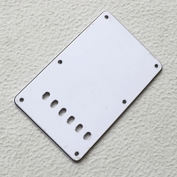 White Guitar Tremolo Cavity Cover with 6 Individual String Holes
