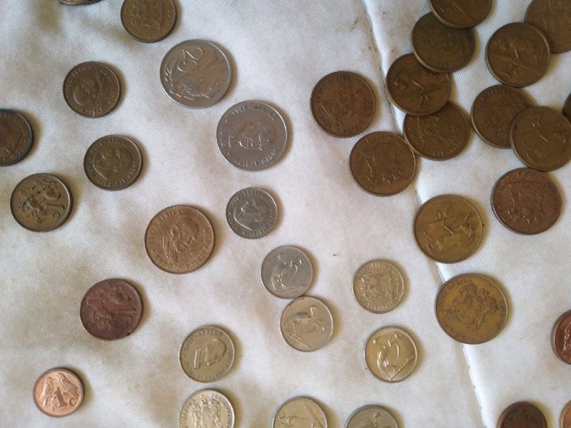 Old South African 20.10.5.2 and one cent coins selling