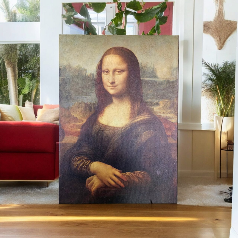 Leonardo da Vinci (The Mona Lisa) Boxed Canvas Ready to Frame in a Elegant Frame A4
