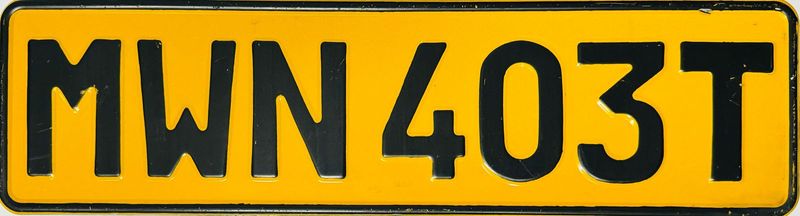 SOUTH AFRICAN NUMBER PLATE MWN 403 T
