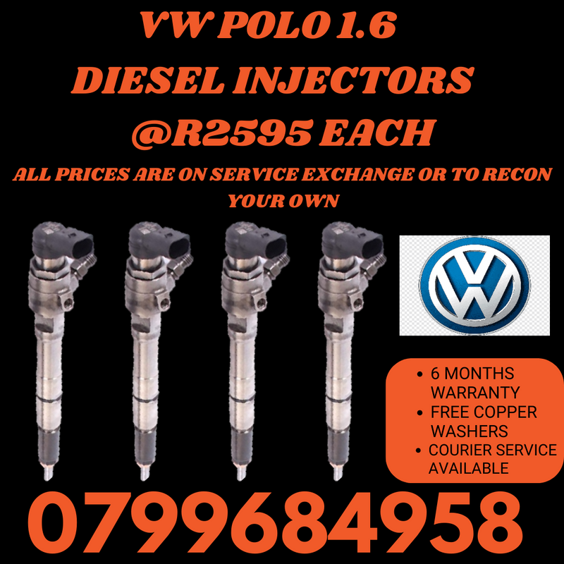 VW POLO1.6 DIESEL INJECTORS/ FREE COPPER WASHERS