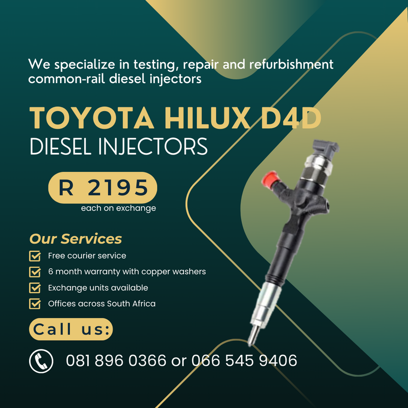 TOYOTA HILUX DIESEL INJECTORS FOR SALE
