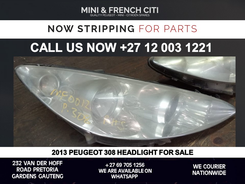2013 Peugeot 308 car headlight for sale used