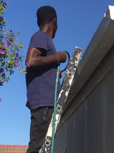 Gutter cleaning before rainy season