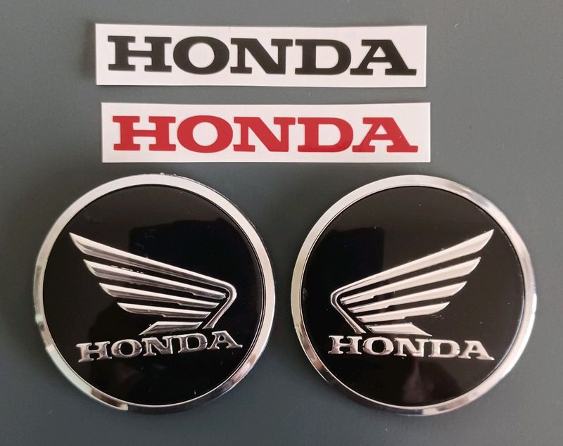 Pair off top quality Honda wings dome tank badges emblems.
