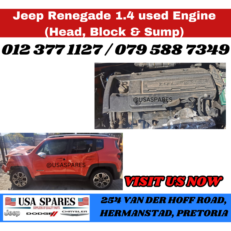 Jeep Renegade 1.4 used Engine (Head, Block &amp; Sump)