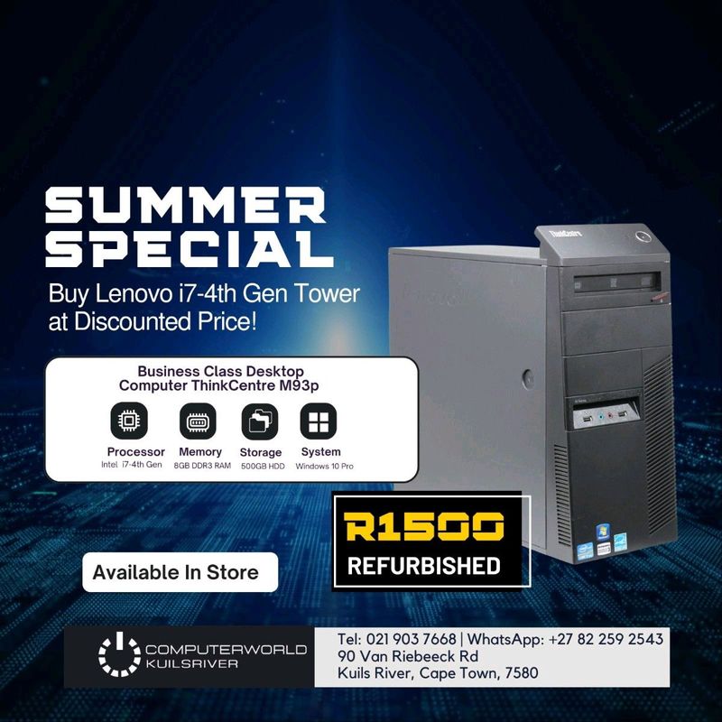 Lenovo i7-4th Gen Tower at a discounted price- Summer Special(Refurbished)