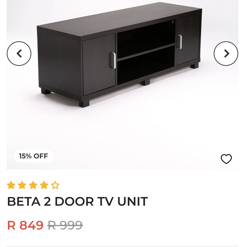 Beta 2 door TV unit