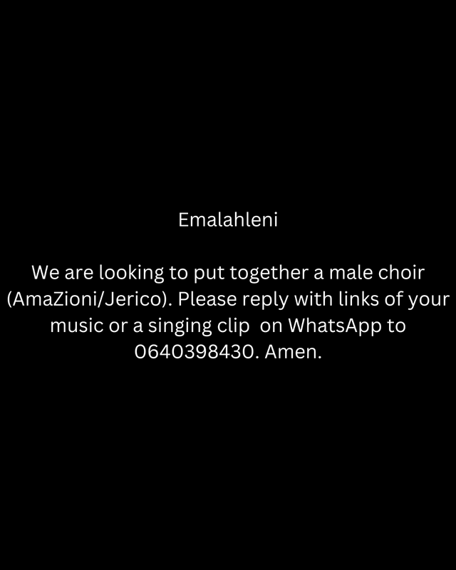 Looking for male singers