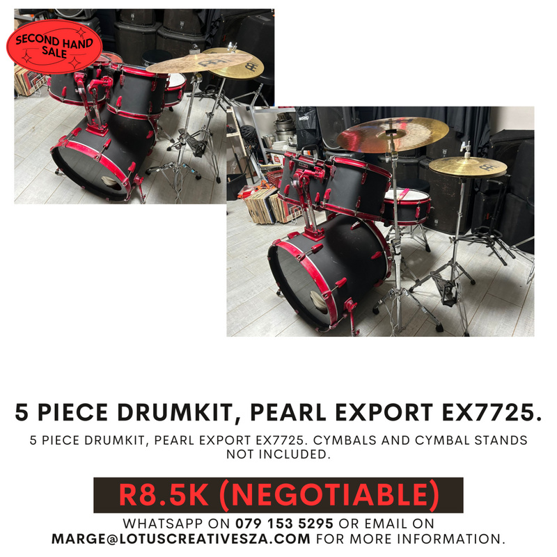 5 piece drumkit, Pearl Export EX7725