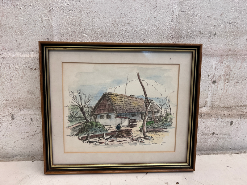 Old Cottage Framed Print-