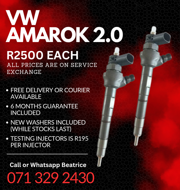 VW AMAROK 2.0 INJECTORS FOR SALE WITH WARRANTY