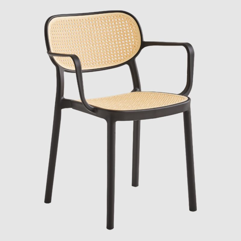 Nice Cafe Chair With Armrest-Black -R999