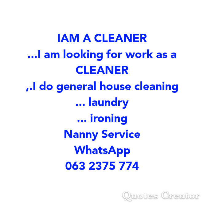 CLEANER Lady Service