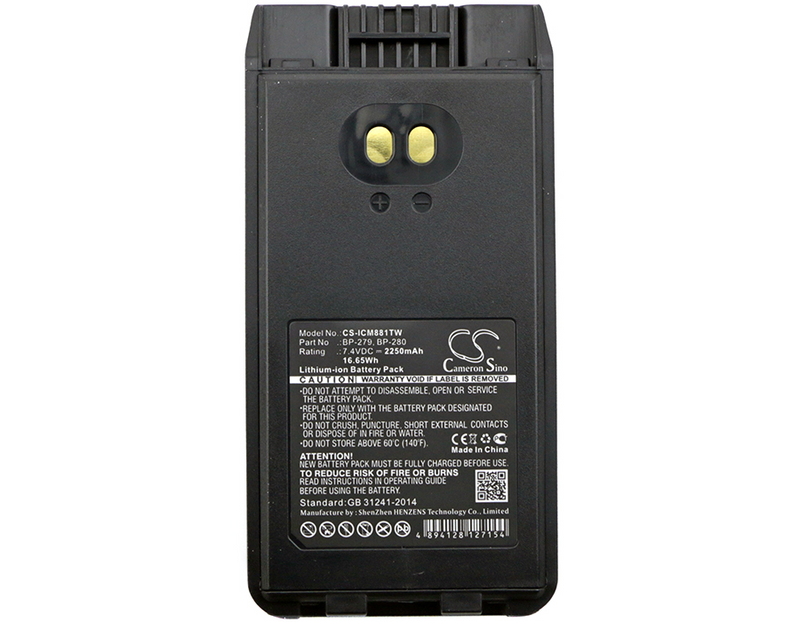 Two-Way Radio Battery CS-ICM881TW for BEARCOM BC1000 etc.
