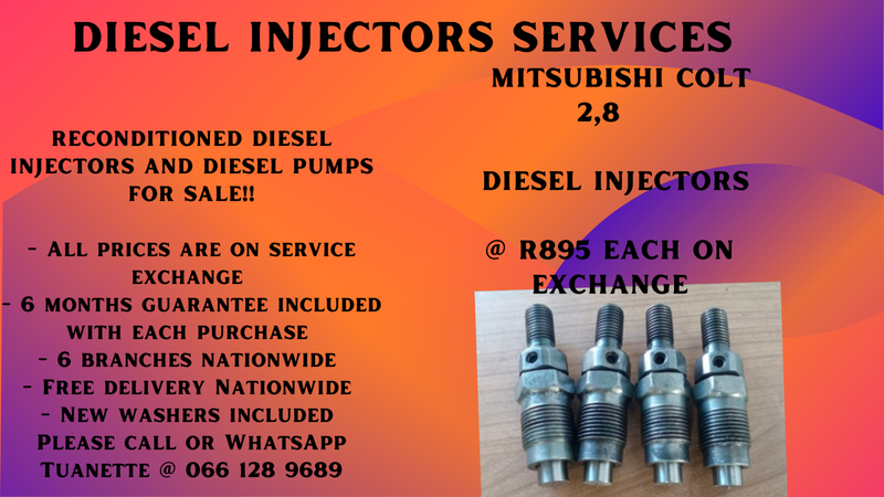 MITSUBISHI COLT 2,8 DIESEL INJECTORS FOR SALE ON EXCHANGE OR TO RECON YOUR OWN