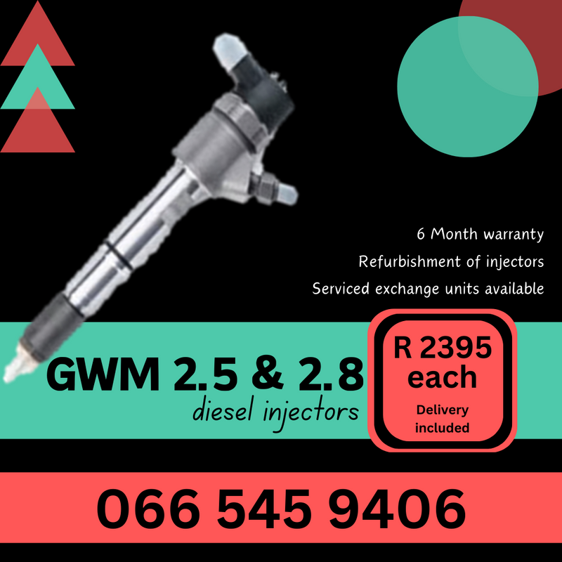 GWM 2.8 Steed diesel injectors for sale on exchange with 6 month warranty