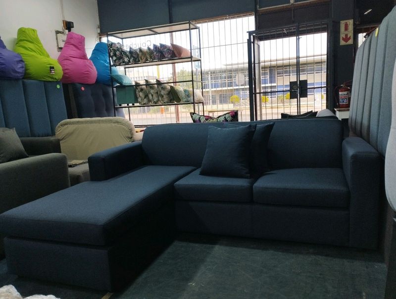 L-shaped couch on sale- navy