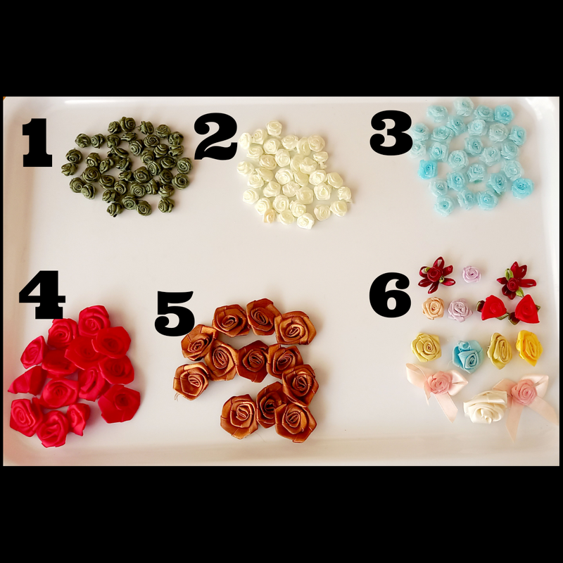 FABRIC ROSES FOR SEWING AND OTHER CRAFTS: PLEASE REFER TO DESCRIPTION FOR QUANTITIES AND PRICE