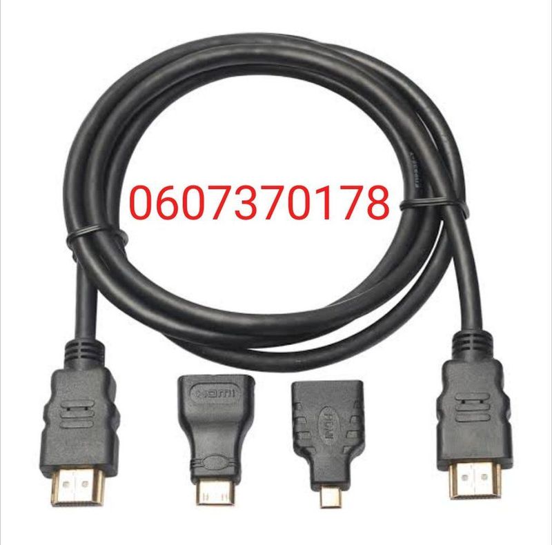HDMI 3 in 1 Cable Adaptor Kit (Mini HDMI and Micro HDMI)