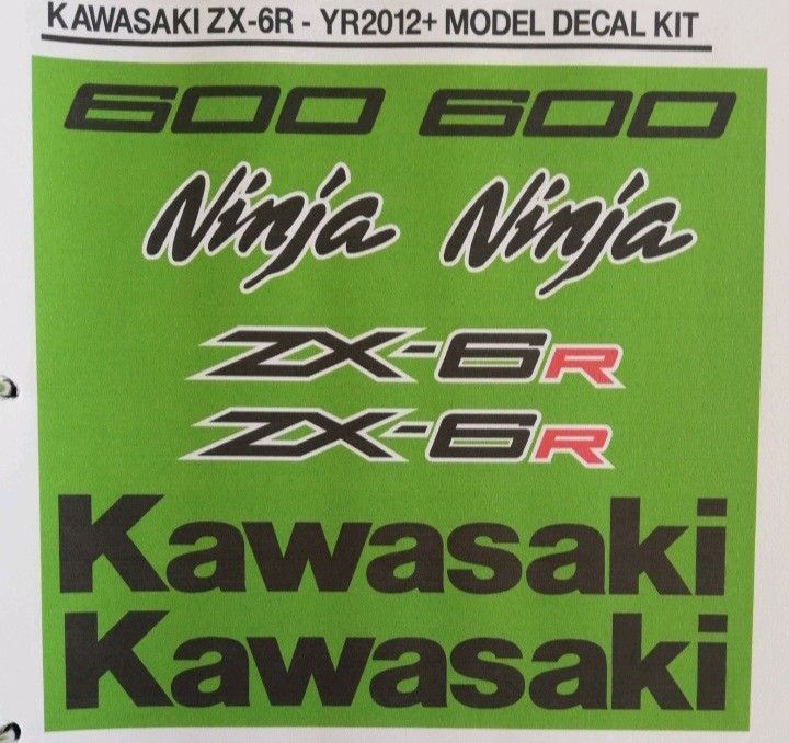Kawasaki ZX 6R decals stickers vinyl cut graphics kits