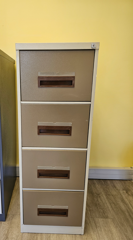 Steel 4 drawer filing cabinet (Brown)
