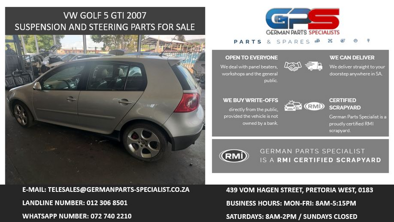 VW GOLF 5 GTI 2007 SUSPENSION AND STEERING PARTS FOR SALE