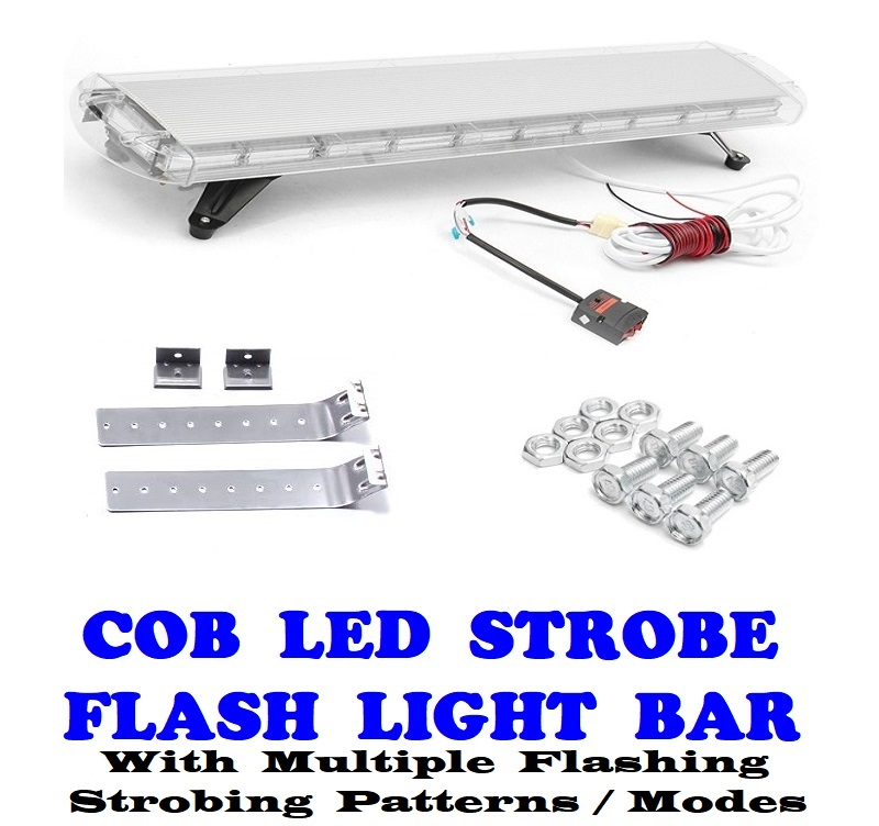Security Vehicle Roof Top COB LED Strobe Flash Light. Cool White. Bracket Mount. Brand New Products.