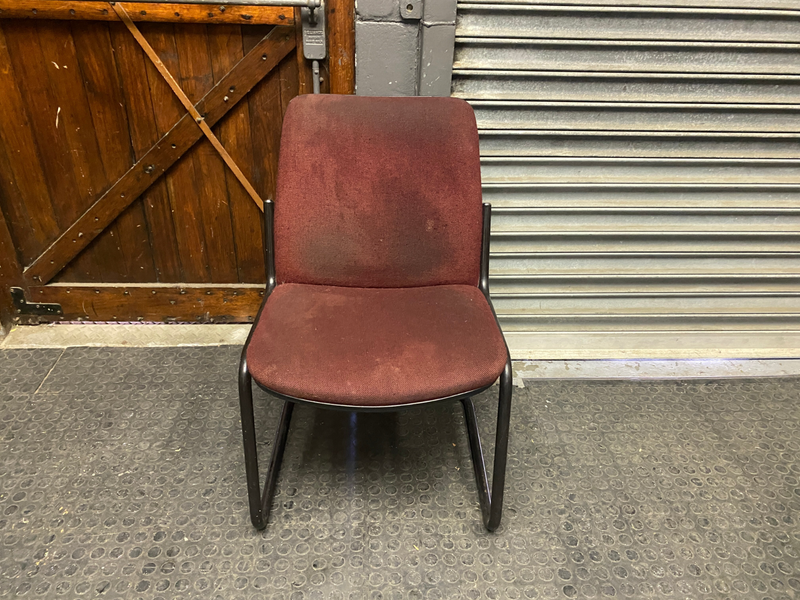 Maroon Visitor Chair - Wear &amp; Tear - REDUCED BARGAIN