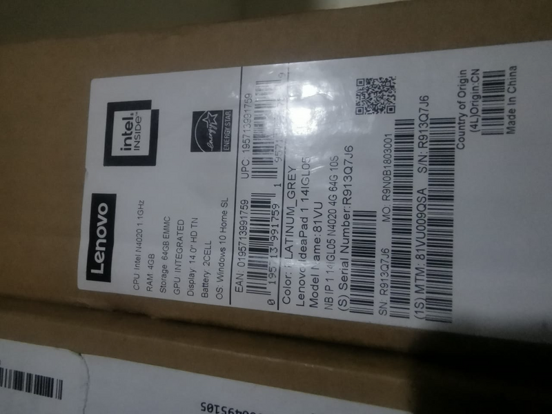 Brand New sealed Lenovo Ideapad 1 14IGLO5 64GB/4GB RAM/Intel N4020