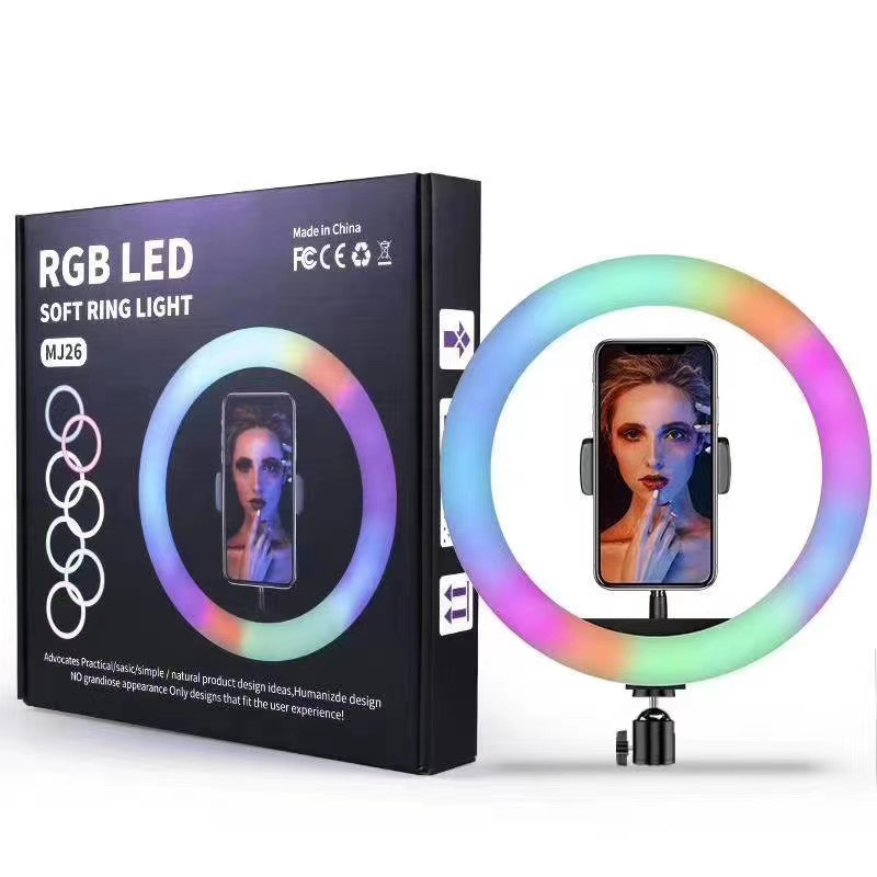26CM RGB Ring Light &amp; Universal Phone Holder Kit without tripod