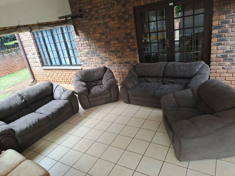 Brown Couches (2× 2seater,  2×1seater)