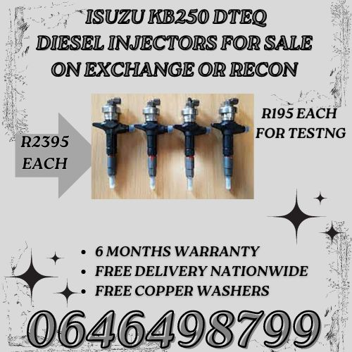 Isuzu Dteq KB250 diesel injectors for sale - we sell on exchange or recon your own.