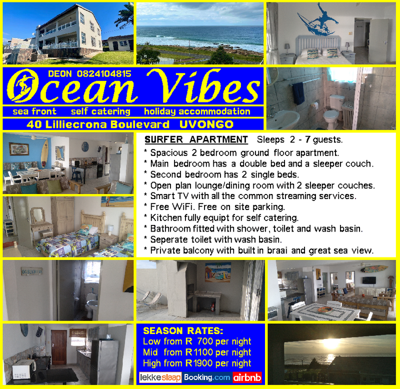 Uvongo self catering holiday accommodation