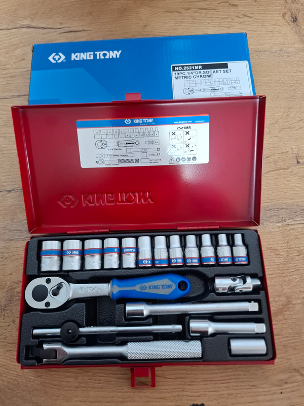 KING TONY - 19pc 1/4&#34; Socket set